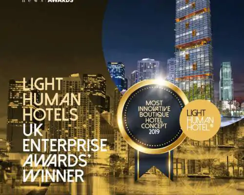 Light Human Hotels, winner of the Most Innovative Boutique Hotel’s 2019 UK Enterprise Awards.