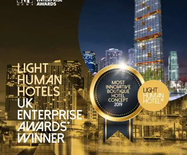 Light Human Hotels, winner of the Most Innovative Boutique Hotel’s 2019 UK Enterprise Awards.